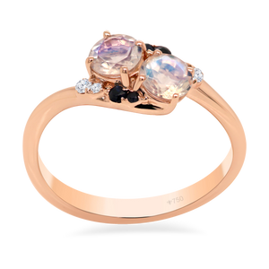 AORA Moonstone with Blue Sapphire Ring LR250424