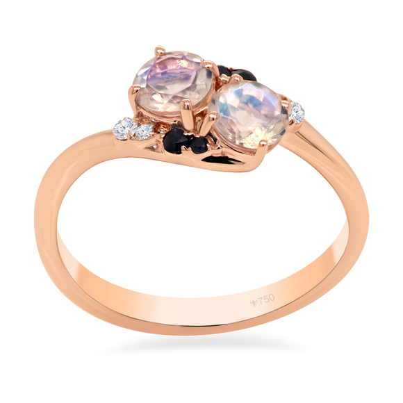AORA Moonstone with Blue Sapphire Ring LR250424
