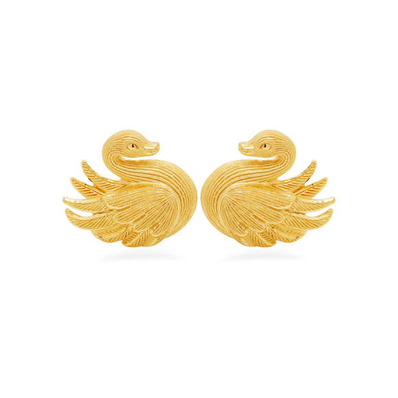 Prima Gold Swan Earrings 111E2166-01