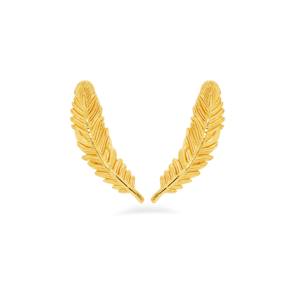 Prima Gold Golden Feathers Earring 111E4011-01
