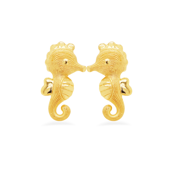 Prima Gold Sea Horses Earrings 111E4175-01