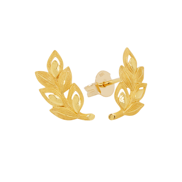 Prima Gold Wheat Grain Flower Earrings 111E4215-01