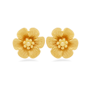 Prima Gold Butter Cup Flower Earrings 111E0826-01
