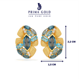 Prima Gold London Blue Topaz Earrings 165E0734-01