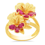 Prima Gold Hibiscus Flower Ring 165R0045-08