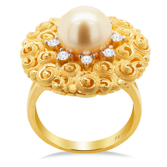 Prima Gold Pearl Diamond Ring 165R0320-03