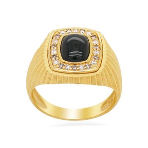 Prima Gold Onyx withChampagne Diamond Man Ring 165R0561-02