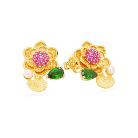 Prima Gold Lotus Earring 165E0719-01
