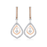 Diamond Leaf Earrings Two Tone Earrings 4ER55