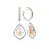 Diamond Leaf Earrings Two Tone Earrings 4ER55