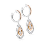 Diamond Leaf Earrings Two Tone Earrings 4ER55