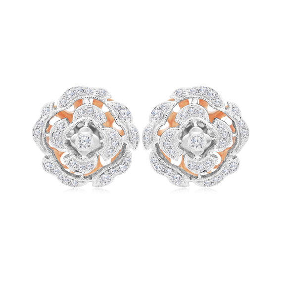 Mystical Flower Earrings Two Tone 4ER63
