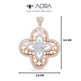 Four Leave Clove Two Tone Diamond Aora Pendant 5P82