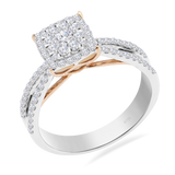 Ladies Ring Illusion Square 6LR25