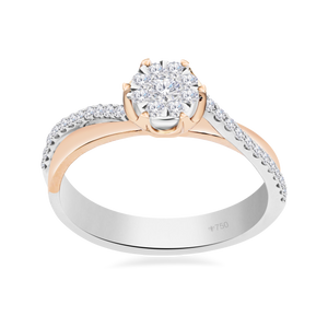 Ladies Ring Two Tone Illusion 6LR33