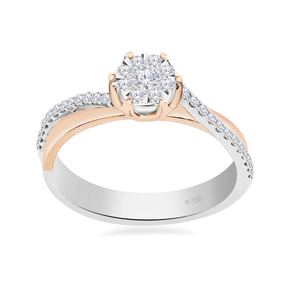 Ladies Ring Two Tone Illusion 6LR33