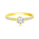 Ladies Ring Solitaire with Side Stones 6LR51
