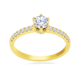 Ladies Ring Solitaire with Side Stones 6LR51