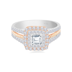 Ladies Ring Square Halo 6LR64