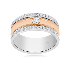 Wedding Ring Solitaire with Diamond Frame 7WB12A
