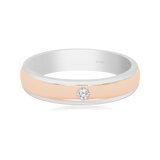 Wedding Ring Solitaire  Two Tone 18K White and Rose Gold 7WB13A