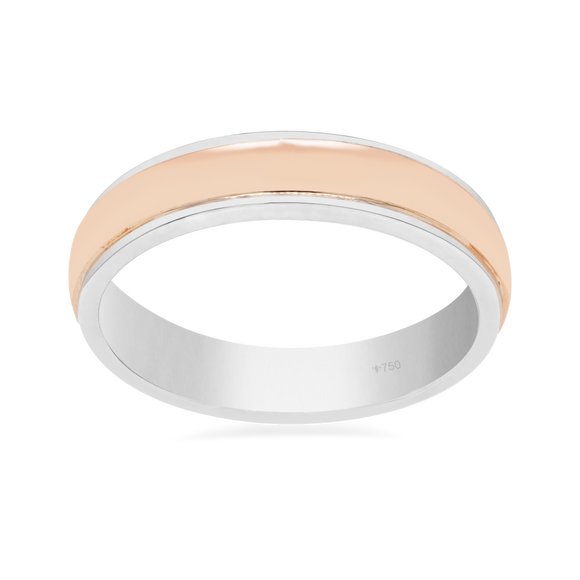 Wedding Ring Solitaire  Two Tone 18K White and Rose Gold 7WB13B
