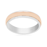 Wedding Ring Solitaire  Two Tone 18K White and Rose Gold 7WB13B