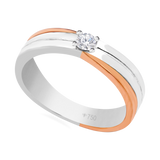 Wedding Ring 2 Tone Solitaire 7WB1A