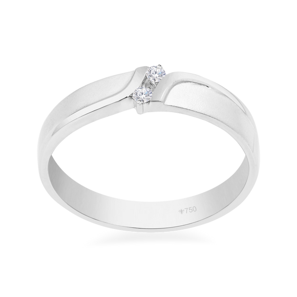 Wedding Ring Curve Two Stone 7WB24