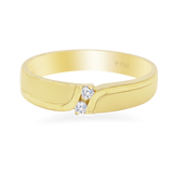 Wedding Ring Curve Two Stone 7WB24