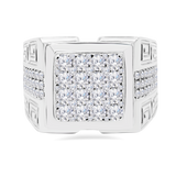 Men's Ring Square Top with Side Stone 9MR11
