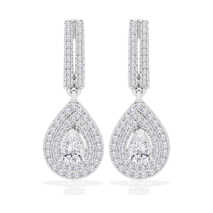 Custom Cluster Pear Shape GIA Ceritified Diamond Earring ER130323