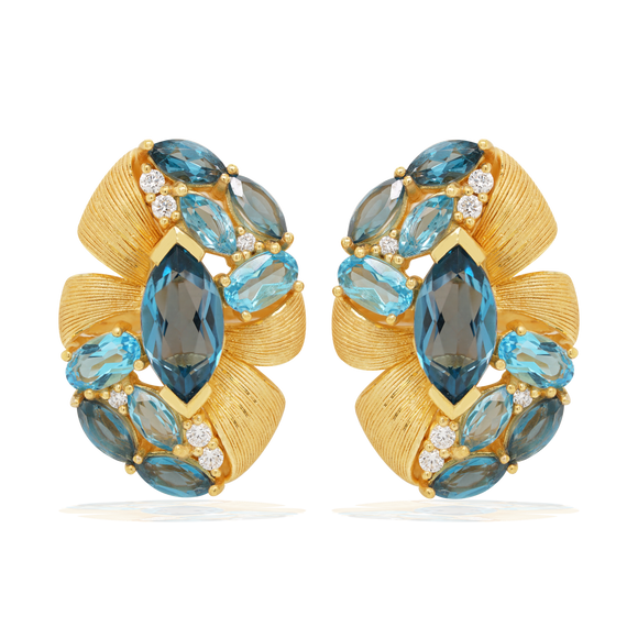 Prima Gold London Blue Topaz Earrings 165E0734-01
