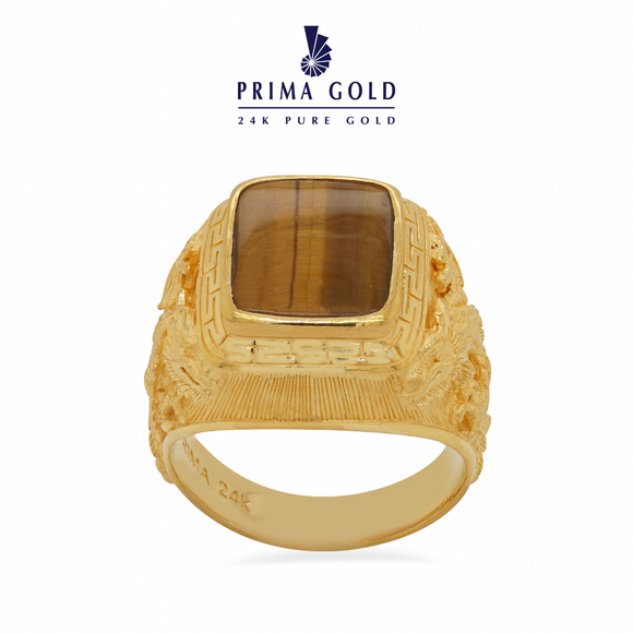 Prima Gold Tiger Eye Man Ring 165R0133-02