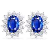 Classic Oval Blue Sapphire Diamonds Earrings 4ER40