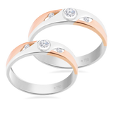 Wedding Ring Two Tone Bezel Center Stone  7WB21