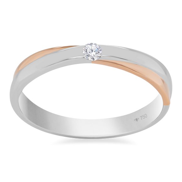 Wedding Ring  Solitaire 2 Tone 7WB54A