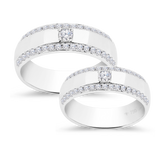 Wedding Ring Wide Series with Center Stone 7WB5